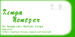 kinga mentzer business card